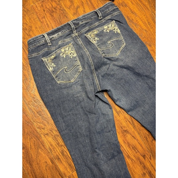 Silver Medium Wash Elyse Slim Boot Cut Jeans Stretch Women's 16 W Blue - Picture 1 of 11